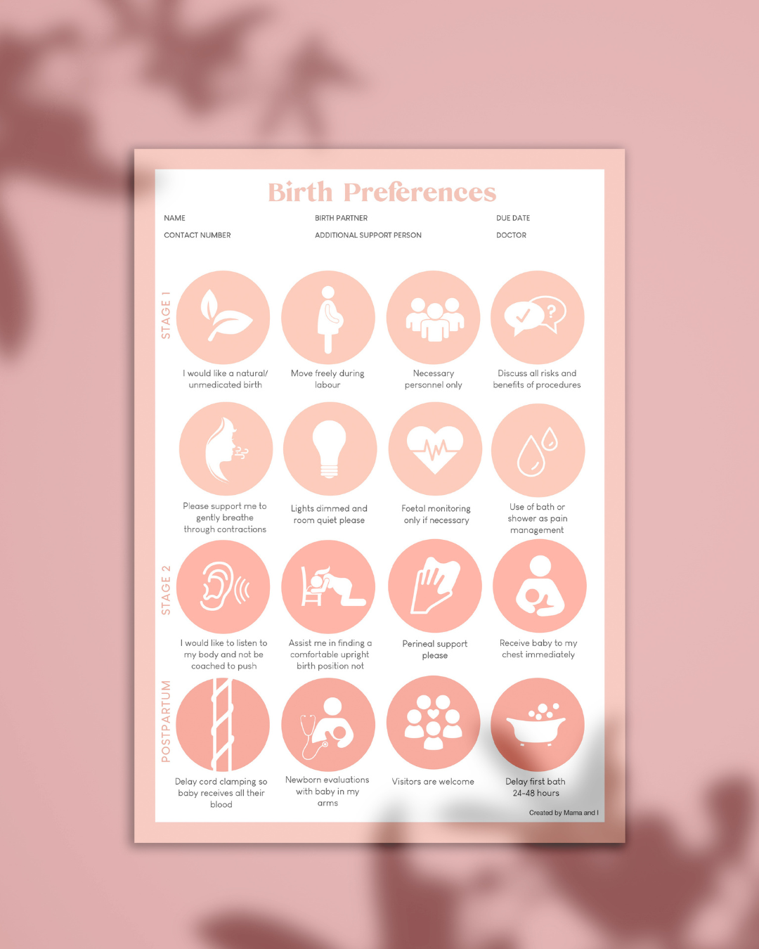 Visual Birth Plan