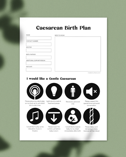Visual Birth Plan for Caesarean Birth